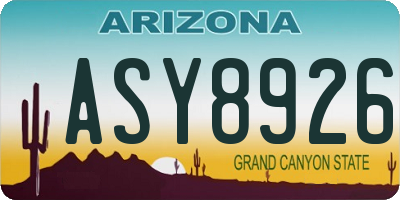AZ license plate ASY8926