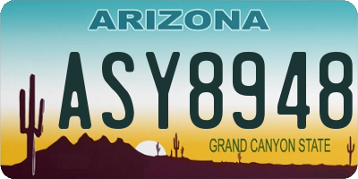 AZ license plate ASY8948