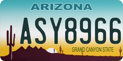 AZ license plate ASY8966