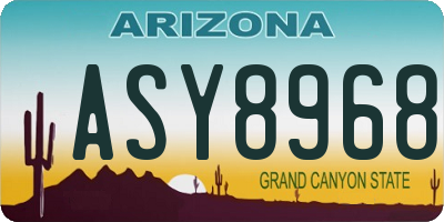 AZ license plate ASY8968