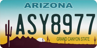 AZ license plate ASY8977