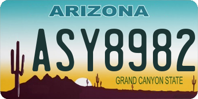 AZ license plate ASY8982