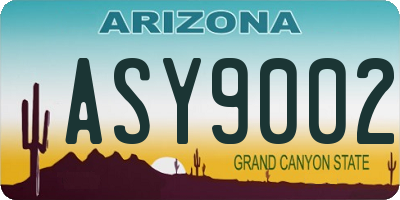 AZ license plate ASY9002