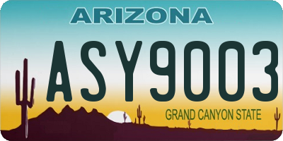 AZ license plate ASY9003