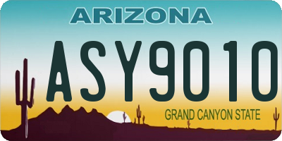 AZ license plate ASY9010