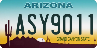 AZ license plate ASY9011