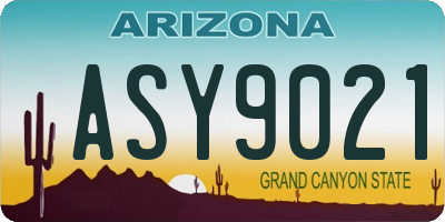 AZ license plate ASY9021