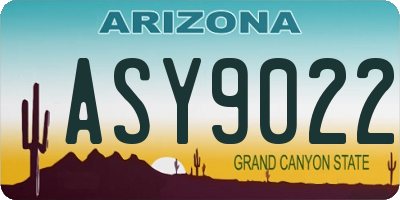AZ license plate ASY9022