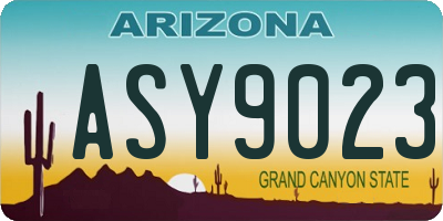 AZ license plate ASY9023