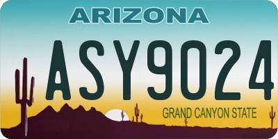 AZ license plate ASY9024
