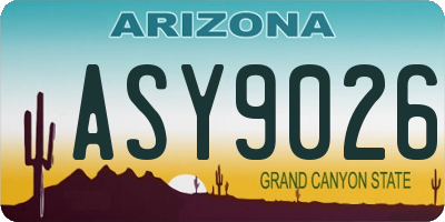 AZ license plate ASY9026