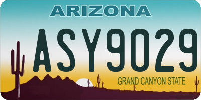 AZ license plate ASY9029