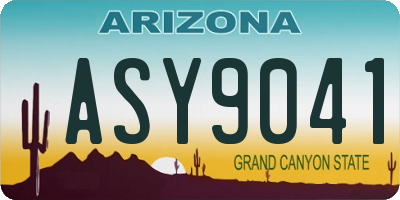 AZ license plate ASY9041