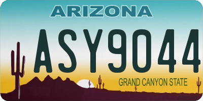 AZ license plate ASY9044