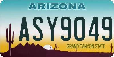 AZ license plate ASY9049