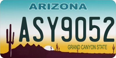 AZ license plate ASY9052