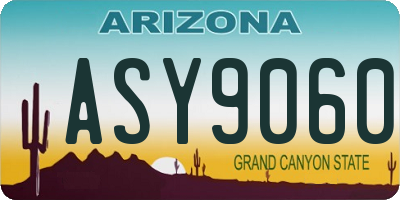 AZ license plate ASY9060