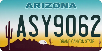 AZ license plate ASY9062
