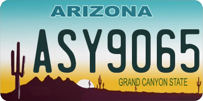 AZ license plate ASY9065