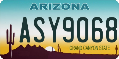AZ license plate ASY9068