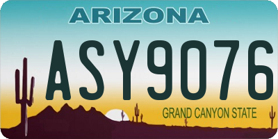 AZ license plate ASY9076