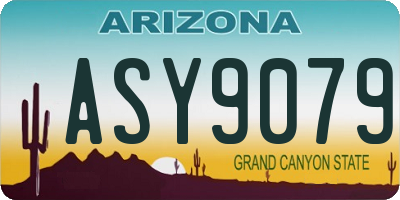 AZ license plate ASY9079
