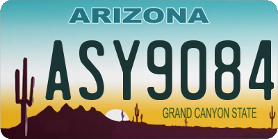 AZ license plate ASY9084