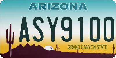 AZ license plate ASY9100