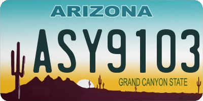 AZ license plate ASY9103