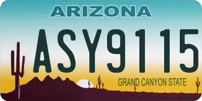 AZ license plate ASY9115