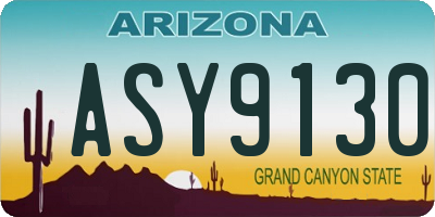AZ license plate ASY9130
