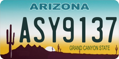 AZ license plate ASY9137