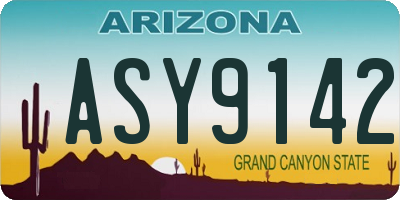 AZ license plate ASY9142