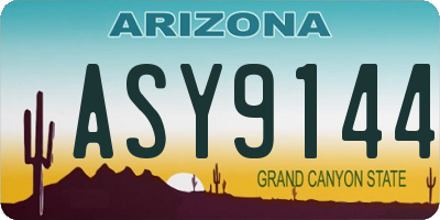 AZ license plate ASY9144