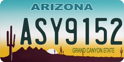 AZ license plate ASY9152