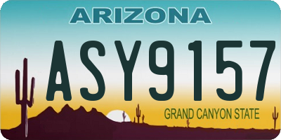 AZ license plate ASY9157