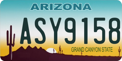 AZ license plate ASY9158