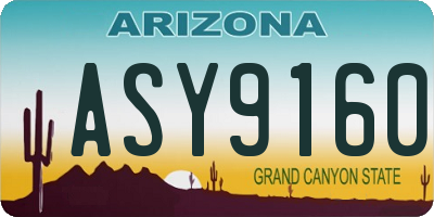 AZ license plate ASY9160