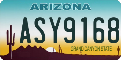 AZ license plate ASY9168