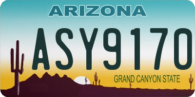 AZ license plate ASY9170