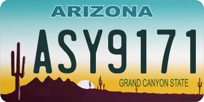 AZ license plate ASY9171