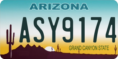 AZ license plate ASY9174