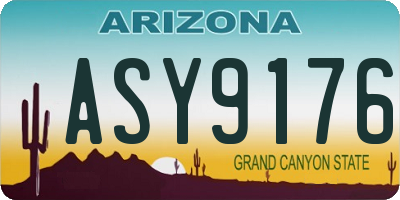 AZ license plate ASY9176