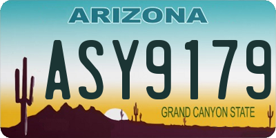 AZ license plate ASY9179