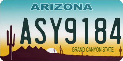 AZ license plate ASY9184