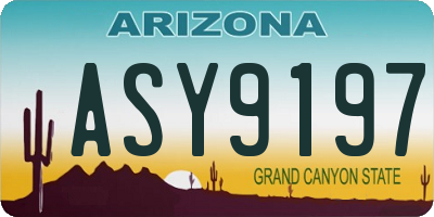 AZ license plate ASY9197
