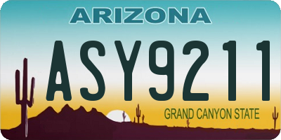 AZ license plate ASY9211