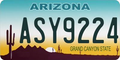 AZ license plate ASY9224