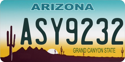 AZ license plate ASY9232