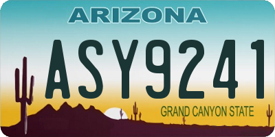 AZ license plate ASY9241